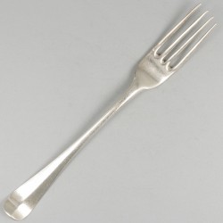 Dinerlepel & vork ('s-Gravenhage, Johannes van der Toorn II, 1771-1811) zilver.