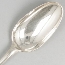 Dinerlepel & 2 vorken ('s-Gravenhage, Reynier de Haan 1731-1783) zilver.