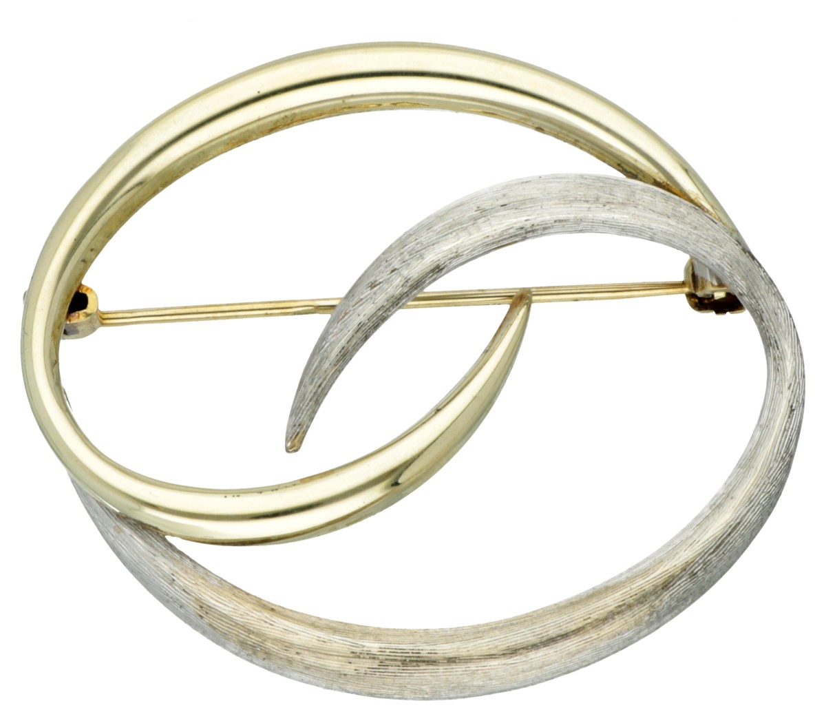 14 kt. Bicolor gouden broche.