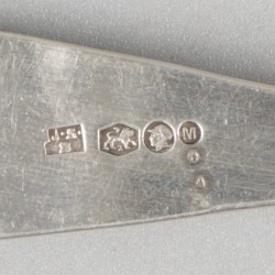 6-delig lot diverse bestekdelen zilver.
