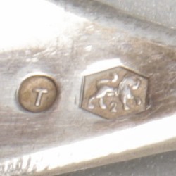 6-delig lot diverse bestekdelen zilver.