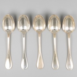 5-delige set ijslepels Christofle, model Albi, zilver.