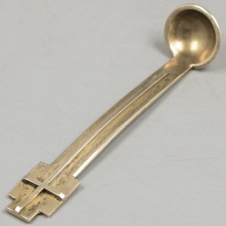 2-delig lot miskelk-lepeltjes zilver.