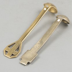 2-delig lot miskelk-lepeltjes zilver.