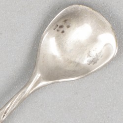 11-delig lot diverse zoutlepels, mosterdlepels en cocktailvorkjes zilver.