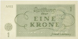 Czech Republik. 1 Krone. Banknote. Type 1943. Type Theresienstadt. - UNC.
