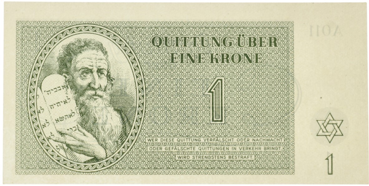 Czech Republik. 1 Krone. Banknote. Type 1943. Type Theresienstadt. - UNC.