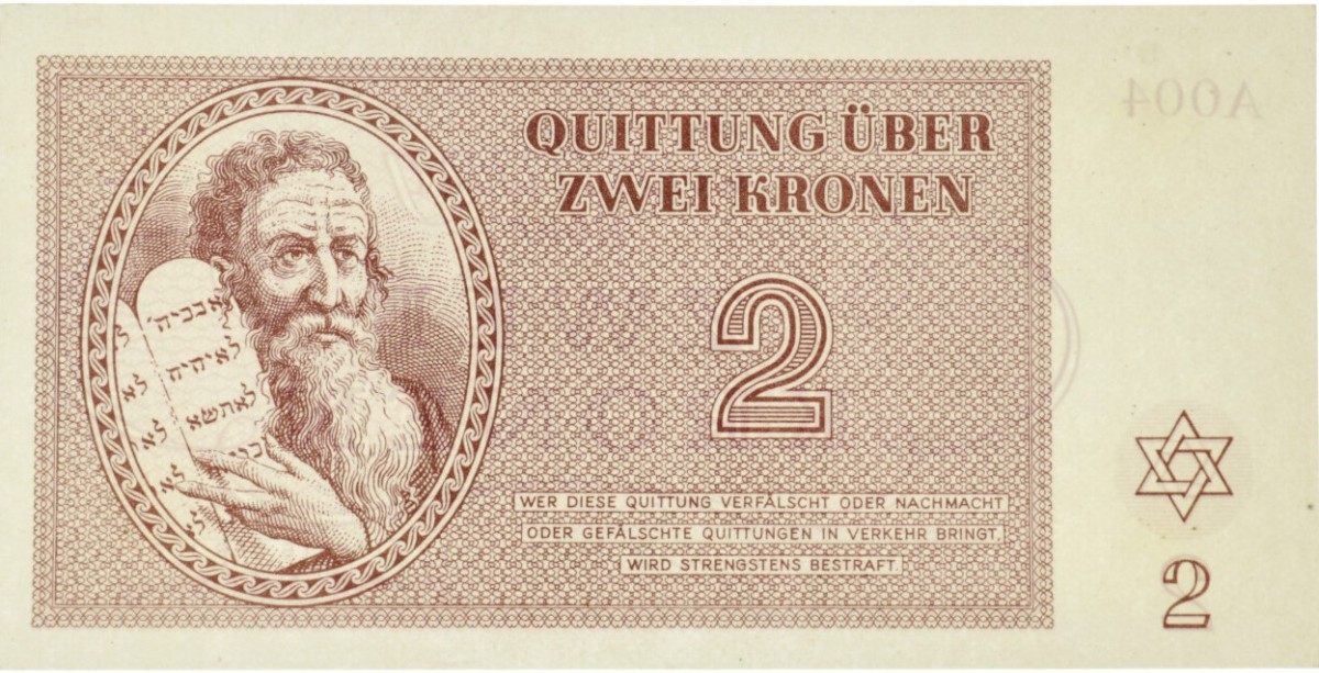 Czech Republik. 2 Kronen. Banknote. Type 1943. Type Theresienstadt. - About UNC.