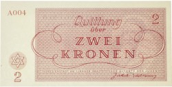 Czech Republik. 2 Kronen. Banknote. Type 1943. Type Theresienstadt. - About UNC.