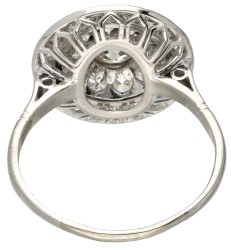 Art deco 18 kt. witgouden target ring bezet met ca. 1.40 ct. diamant.