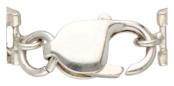 Sterling zilveren set van collier, armband en oorclips met meandermotief door Scandinavische designer VFH.