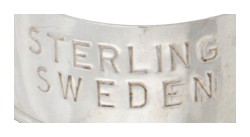 Sterling zilveren bloemvormige ring door Zweedse designer Peter von Post.