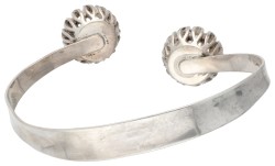 Sterling zilveren bangle armband met bergkristal door Åke Lindström voor Bengt Hallberg.