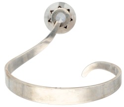 Sterling zilveren bangle armband met bergkristal door Zweedse designer JÖRN voor G. Kaplan.