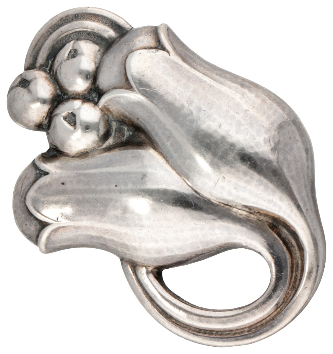 Sterling zilveren no.100B 'Tulip' broche door Georg Jensen.