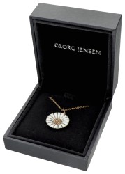 Verguld zilveren 'Daisy' collier en wit geëmailleerde hanger door Anton Michelsen voor Georg Jensen.