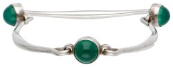 Sterling zilveren no.240 armband met chrysopraas door Georg Jensen.