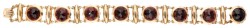 Vintage 14 kt. geelgouden bootjes armband bezet met granaat.