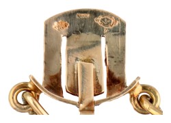 Vintage 14 kt. geelgouden bootjes armband bezet met granaat.