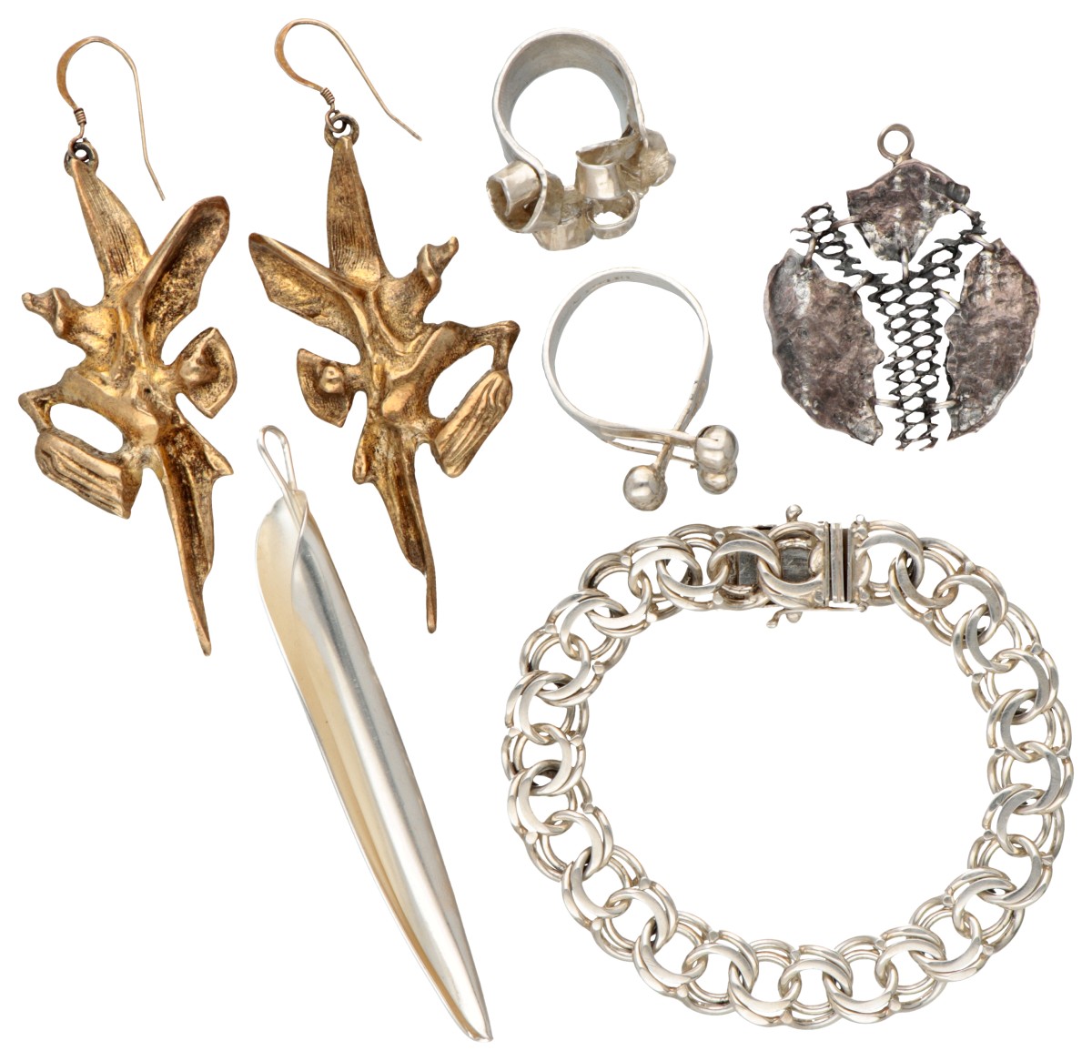 Lot van 6 Scandinavische design sieraden.
