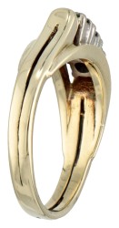 14 kt. Geelgouden ring bezet met ca. 0.30 ct. diamant.