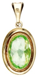 Vintage 14 kt. geelgouden hanger bezet met ca. 8.96 ct. synthetische spinel.