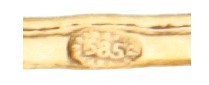 14 kt. Bicolor gouden roosvormige broche.