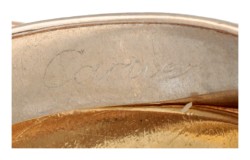 Klassieke 18 kt. tricolor gouden Cartier 'Trinity' ring bezet met ca. 1.40 ct. diamant.