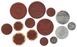 Germany. Weimar republic. Saxony. Porcelain Notgeld and tokens. 1920s.