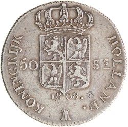 50 Stuiver. Lodewijk Napoleon. 1808. Zeer Fraai.