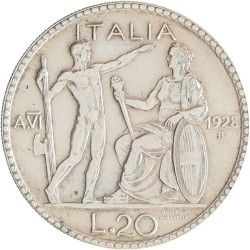 Italy. Kingdom. Vittorio Emanuele III. 20 Lire. 1928 R.