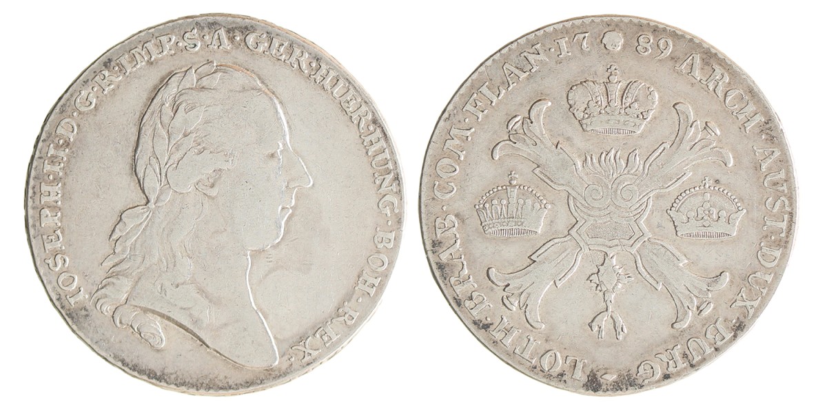 Kronenthaler. Brabant. Brussel. Joseph II. 1789. Zeer Fraai.