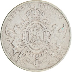 Mexico. Empire. Maximilian I. Peso. 1867.