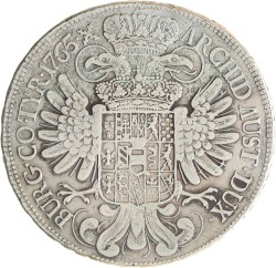 Austria. Habsburg empire. Maria Theresia. Thaler. 1765.