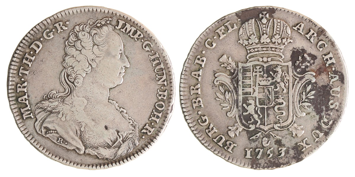 Dukaton. Brabant. Antwerpen. Maria Theresia. 1753. Zeer Fraai.