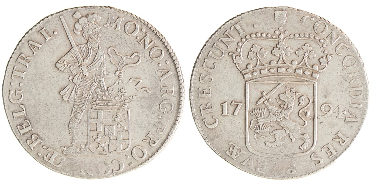 Zilveren dukaat. Utrecht. 1794. Zeer Fraai / Prachtig.
