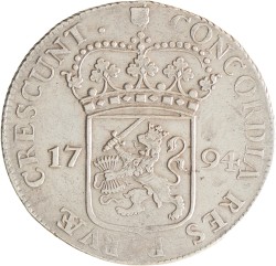 Zilveren dukaat. Utrecht. 1794. Zeer Fraai / Prachtig.