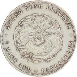 China. Empire. Kwang Tung province. Guangxu. Yuan. N.D. (1890).