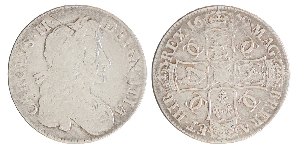 Great Britain. Charles II. Crown. 1679 T. PRIMO.