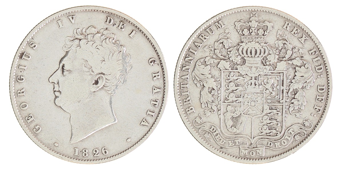 Great Britain. George IV. ½ Crown. 1826.