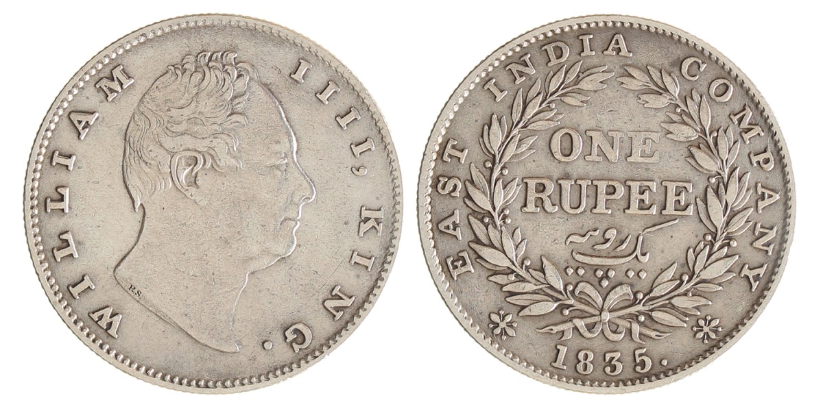 India. British colony. William IV. Rupee. 1835.