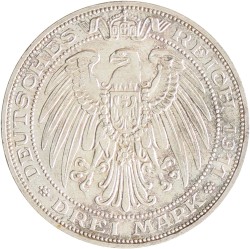 German states. Prussia. Wilhelm II. 3 Mark. 1911 A.