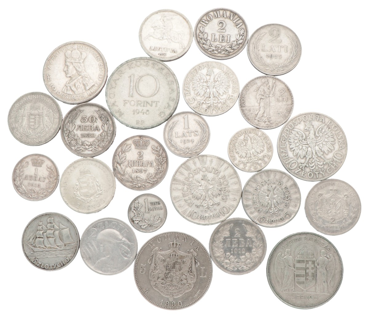 Eastern Europe. Lot (24) silver coins.