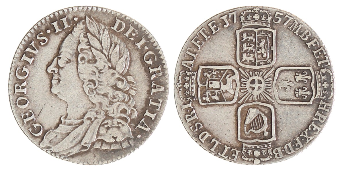 Great Britain. George II. 6 Pence. 1757.