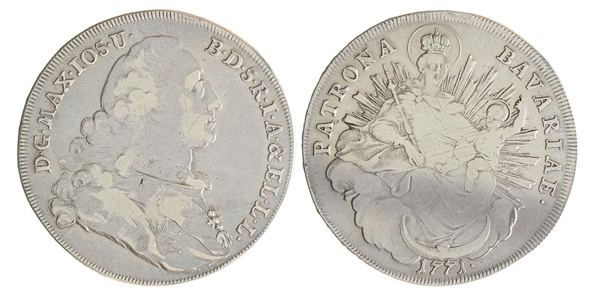 German states. Bavaria. Maximilian III Joseph. Thaler. 1771.