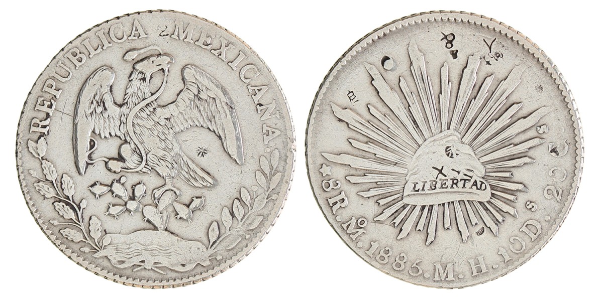 Mexico. Republic. 8 Reales. 1885 Mo MH.