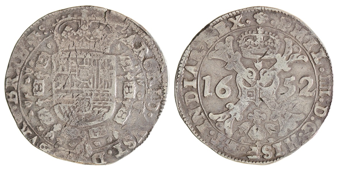 Patagon. Brabant. Brussel. Filips IV. 1652. Fraai / Zeer Fraai.