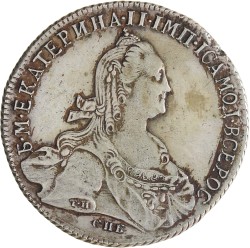 Russia. Empire. Catherine II. Rouble. 1774 СПБ ФЛ.