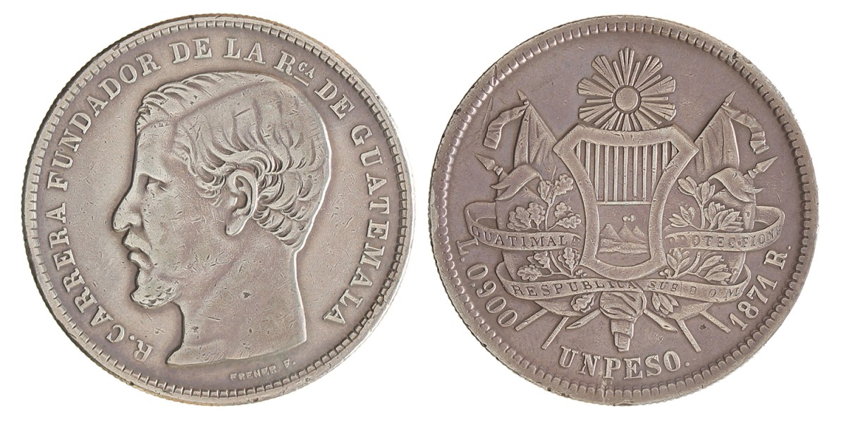 Guatemala. Peso - Rafael Carrera. 1871 R.