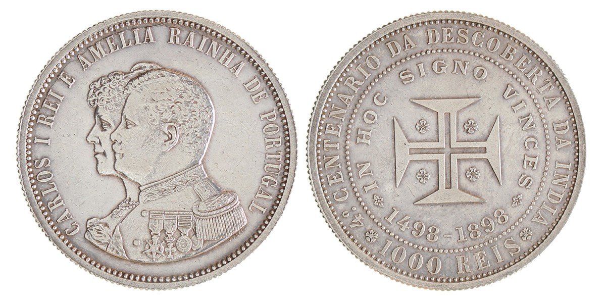 Portugal. Carlos I. 1000 Reis - 400th Anniversary of the discovery of India. 1898.